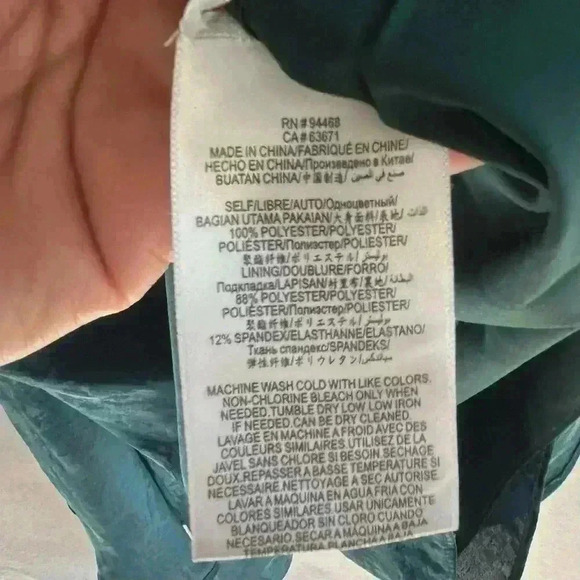 BCBGMAXAZRIA Vera Surplice Dark Teal Green Floral Jaquard Mini Dress Size 4 - Picture 12 of 12